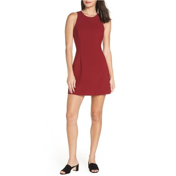 French Connection Sleeveless Sheath Dress Burgundy - Picture 1 of 12